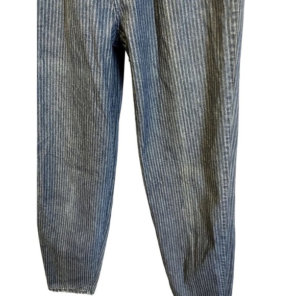 1980s Vintage Bon Jour Denim Pleated Front PinStripe Jeans - Picture 6 of 15
